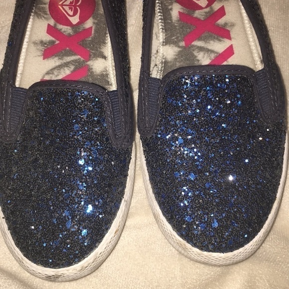 Roxy ROYAL BLUE GLITTERY SLIP ONS - Picture 7 of 8